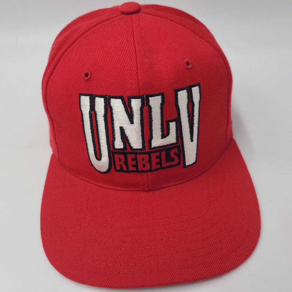 Vintage UNLV Rebels Hat Snapback Drew‎ Pearson Red White NCAA University Runnin